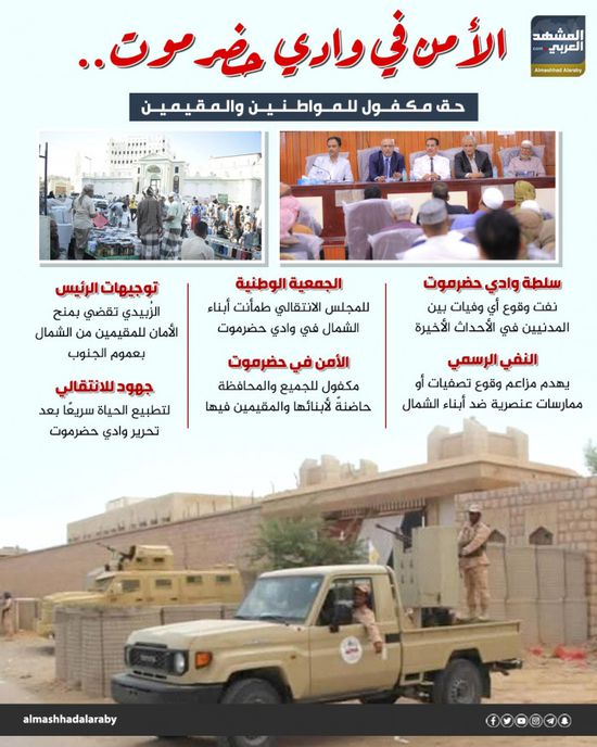 الأمن في وادي حضرموت.. حق مكفول للمواطنين والمقيمين (إنفوجراف)