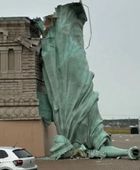 بعد عاصفة قوية.. انهيار تمثال الحرية البرازيلي