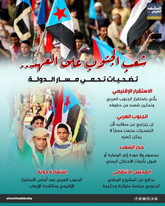 شعب الجنوب على العهد.. تضحيات تحمي مسار الدولة (إنفوجراف)