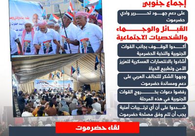 سيئون تنطق بقوة الجنوب.. إجماع وطني على المسار التحرري (إنفوجراف)