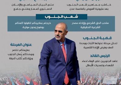 خطاب الرئيس الزُبيدي.. عهد القائد للشعب (إنفوجراف)