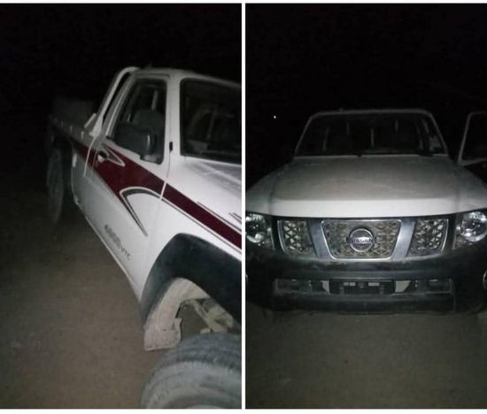 قوات الحزام الأمني تستعيد طقمًا منهوبًا وتضبط المتورطين بأبين