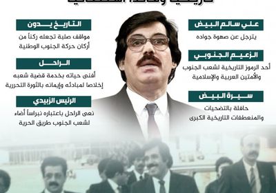 رحيل البيض.. الجنوب يودع رمزا تاريخيا وقائدا استثنائيا (إنفوجراف)