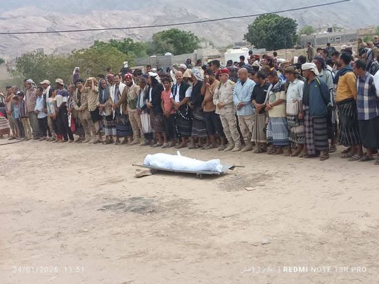 تشييع جثمان الشهيد محمد شايف إلى مسقط رأسه بالملاح