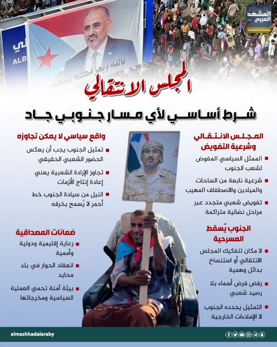 المجلس الانتقالي.. شرط أساسي لأي مسار جنوبي جاد (إنفوجراف)