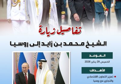 تفاصيل زيارة الشيخ محمد بن زايد إلى روسيا (إنفوجراف)