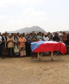 تشييع جثمان الشهيد أشرف الحالمي في لحج