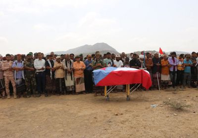 تشييع جثمان الشهيد أشرف الحالمي في لحج