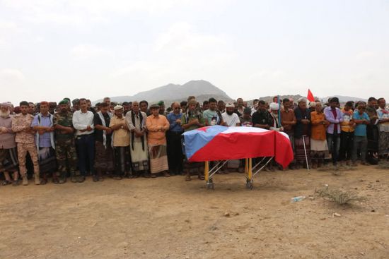 تشييع جثمان الشهيد أشرف الحالمي في لحج