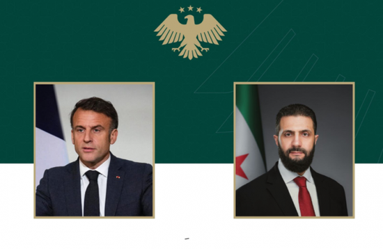 الشرع يبحث مع ماكرون دعم سوريا وإعادة الإعمار