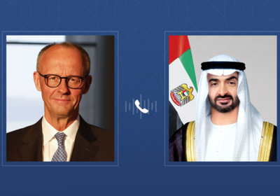 رئيس الإمارات والمستشار الألماني يبحثان علاقات التعاون بين البلدين