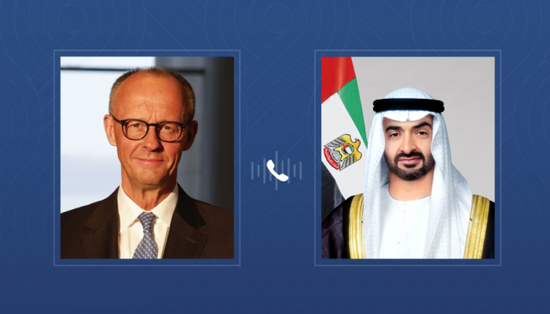 رئيس الإمارات والمستشار الألماني يبحثان علاقات التعاون بين البلدين