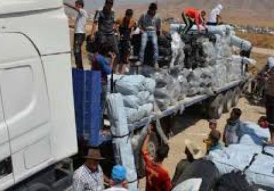 25 شاحنة مساعدات إنسانية من ديار بكر التركية تصل إلى كوباني السورية