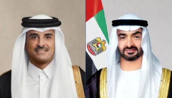 الشيخ محمد بن زايد وأمير قطر يبحثان ولجهود المبذولة بشأن التطورات الإقليمية