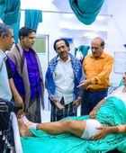 هرهرة يتفقد مصابي الوقفة السلمية أمام بوابة قصر معاشيق