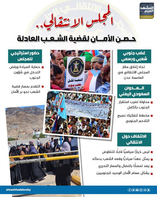 المجلس الانتقالي.. حصن الأمان لقضية الشعب العادلة (إنفوجراف)