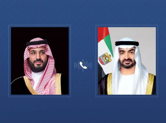 رئيس الإمارات يتلقى اتصالاً هاتفياً من ولي العهد السعودي