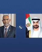 محمد بن زايد يتلقى اتصالاً هاتفياً من رئيس المالديف