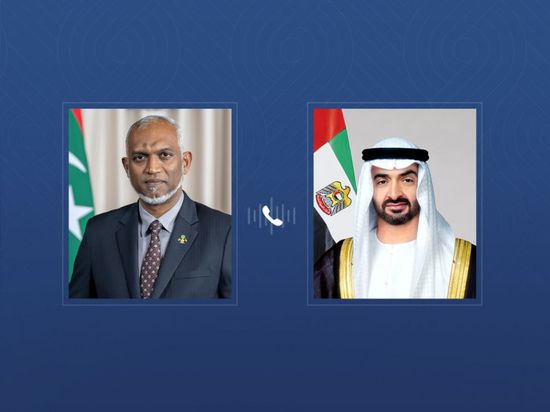 محمد بن زايد يتلقى اتصالاً هاتفياً من رئيس المالديف