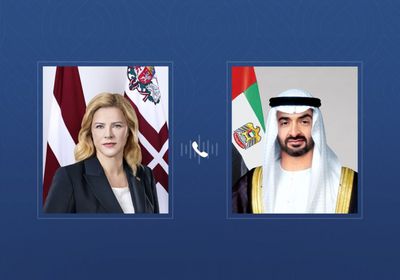 الشيخ محمد بن زايد يتلقى اتصالاً هاتفياً من رئيسة وزراء لاتفيا أدانت خلاله الاعتداءات الإيرانية &nbsp;