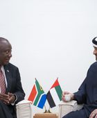 محمد بن زايد يبحث مع رئيس جنوب أفريقيا التصعيد العسكري في المنطقة