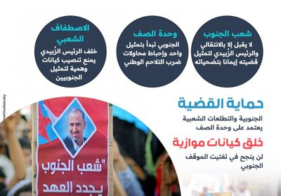 الانتقالي ممثل قضية الجنوب.. شرعية تستند إلى إرادة شعبية (إنفوجراف)