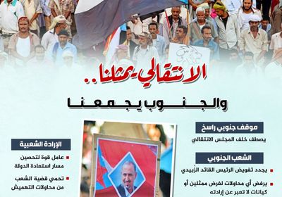 الانتقالي يمثلنا.. والجنوب يجمعنا (إنفوجراف)