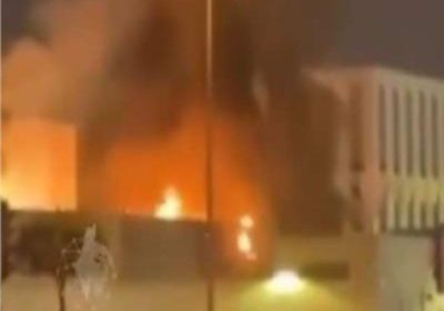 حريق بمطار دبي الدولي نتيجة استهداف مسيرة