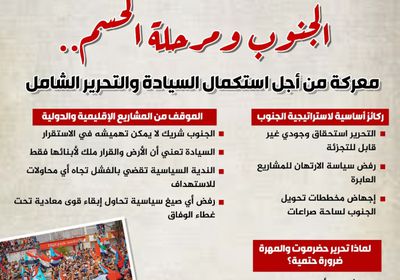 الجنوب ومرحلة الحسم.. معركة من أجل استكمال السيادة والتحرير الشامل (إنفوجراف)