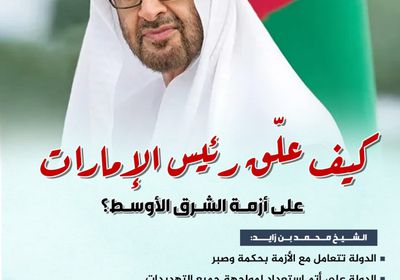 كيف علّق رئيس الإمارات على أزمة الشرق الأوسط؟ (إنفوجراف)