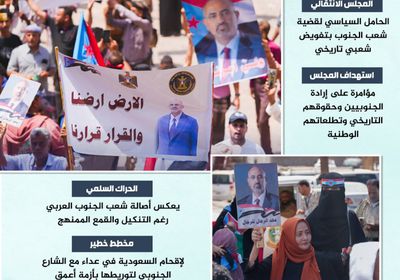 شعب الجنوب والانتقالي.. سلمية تحمي المكتسبات (إنفوجراف)