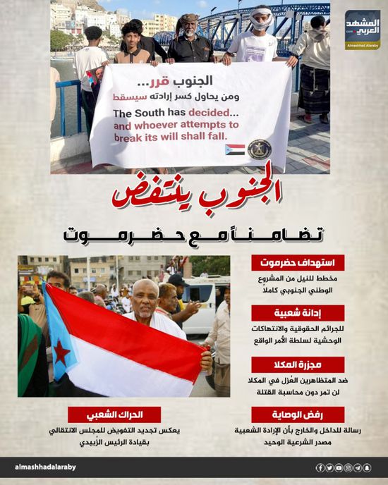الجنوب ينتفض تضامناً مع حضرموت (إنفوجراف)