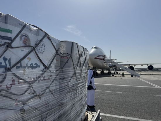 "جسر حميد الجوي" يواصل دعم وإغاثة الأشقاء في غزة