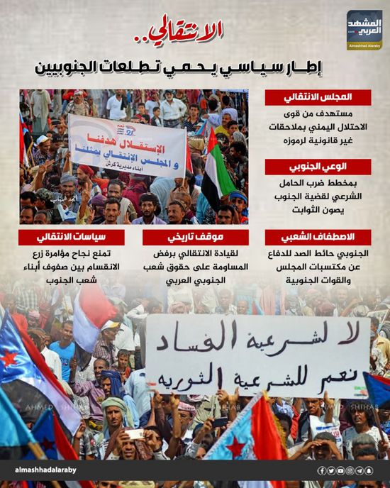 الانتقالي.. إطار سياسي يحمي تطلعات الجنوبيين (إنفوجراف)