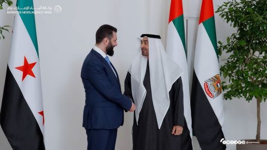 رئيس الإمارات والشرع يبحثان العلاقات بين البلدين