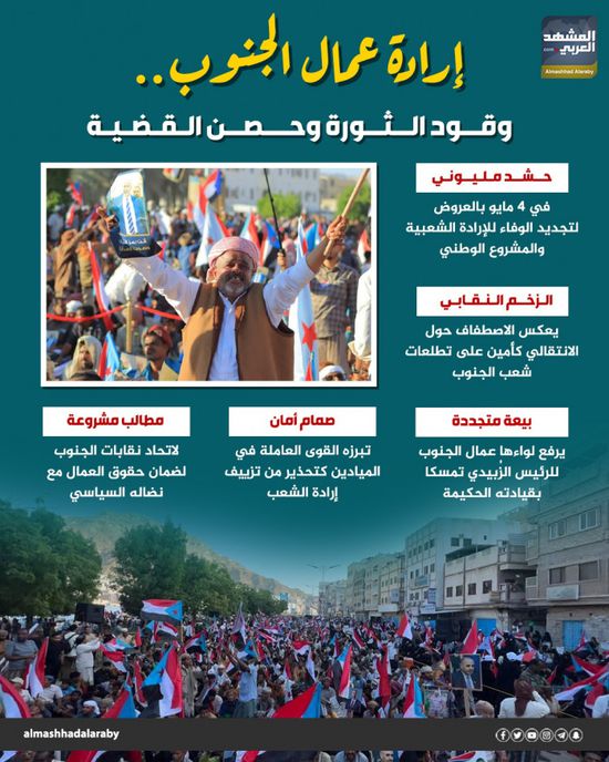 إرادة عمال الجنوب.. وقود الثورة وحصن القضية (إنفوجراف)