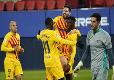 برشلونة يتغلب على أوساسونا بثنائية