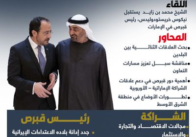 الشيخ محمد زايد ورئيس قبرص يبحثان تعزيز الشراكة الإستراتيجية الشاملة بين البلدين (إنفوجراف)