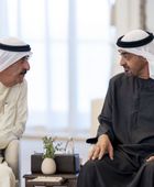 رئيس الإمارات يستقبل حاكم أم القيوين وولي عهده