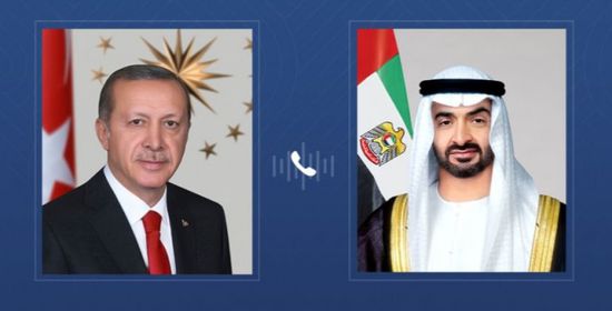هاتفياً.. رئيس الإمارات ونظيره التركي يبحثان علاقات التعاون بين البلدين