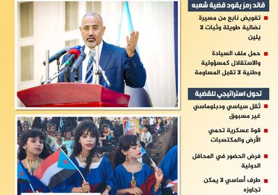 الرئيس الزُبيدي يقود رؤية ومسار استعادة الدولة (إنفوجراف)