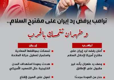 ترامب يرفض رد إيران على مقترح السلام.. وطهران تتمسك بالحرب (إنفوجراف)