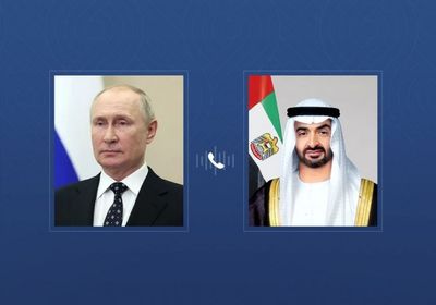 رئيس الإمارات يتلقى اتصالاً هاتفياً من نظيره الروسي