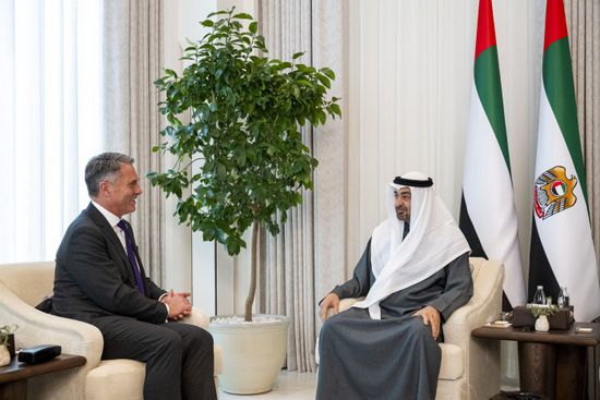 محمد بن زايد يستقبل ريتشارد مارليز وزير دفاع أستراليا