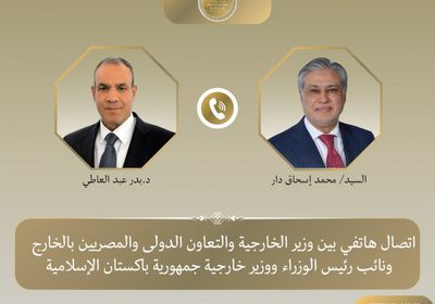 هاتفياً.. وزير الخارجية المصري يبحث مع نظيره الباكستاني تعزيز العلاقات الثنائية