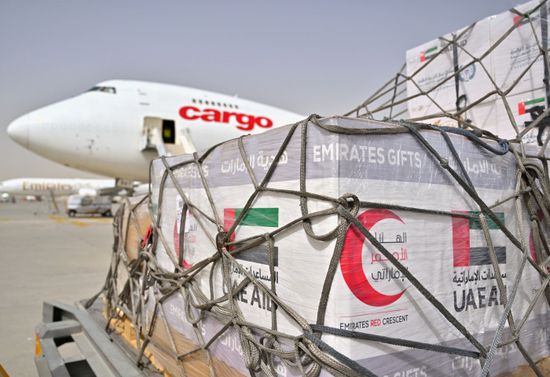 الإمارات.. انطلاق طائرة مساعدات إنسانية إلى غزة