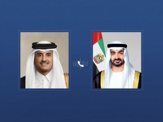 رئيس الإمارات يتلقى اتصالاً هاتفياً من أمير قطر