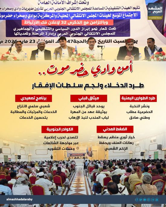 أمن وادي حضرموت.. طرد الدخلاء ولجم سلطات الإفقار (إنفوجراف)