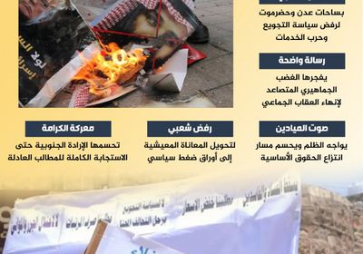 غضب الجنوب.. إرادة شعبية تتحدى سياسات الإذلال والابتزاز (إنفوجراف)