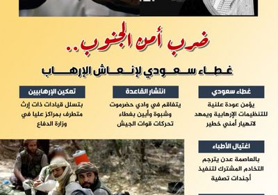 ضرب أمن الجنوب.. غطاء سعودي لإنعاش الإرهاب (إنفوجراف)